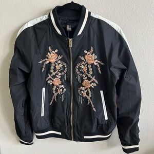 NWT Forever 21 Embroidered Bomber Jacket size M